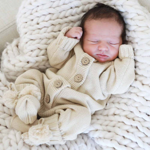 Knit Sweater Button Romper