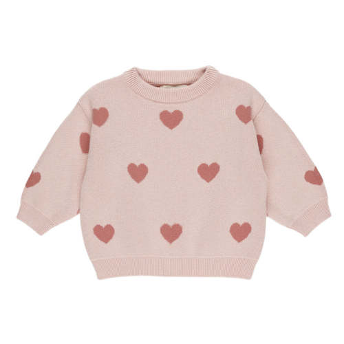 Heart Knit Sweater - Bubblegum | The Baby Cubby