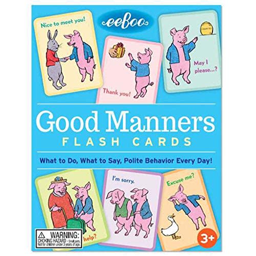 eeBoo: Good Manners Conversation Flash Cards, Helps Children Learn What to do, What to Say and Encourage Polite Behavior Towards Others, Learn Communication and Social Skills