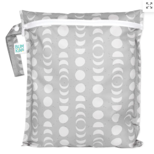 Bumkins Waterproof Wet Bag for Diapering, Swim, Travel, Lunar Phase