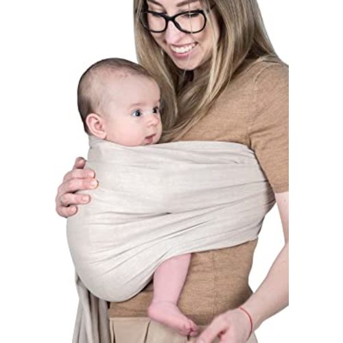 Baby Sling and Ring Sling 100% Cotton Muslin Infant Carrier, Ring Sling Baby Carrier Front and Chest Newborn Carrier Baby Carrier Wrap, Toddler Carrier (Beige)