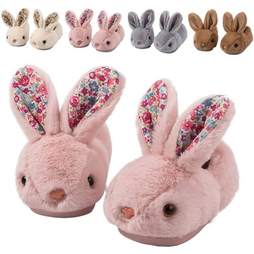 Toddler Rabbit Winter Slippers - Soft Plush Indoor Bunny Slippers for Girls & Boys