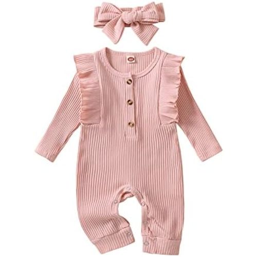 Newborn Infant Baby Girl Romper Bodysuit Girls One Piece Jumpsuit Pants Clothes Outfits