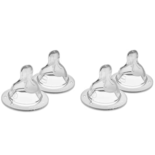 MAM Bottle Nipples Slow Flow Nipple Level 1, for Newborns and Older, SkinSoft Silicone Nipples for Baby Bottles, Fits All MAM Bottles, 4 Pack