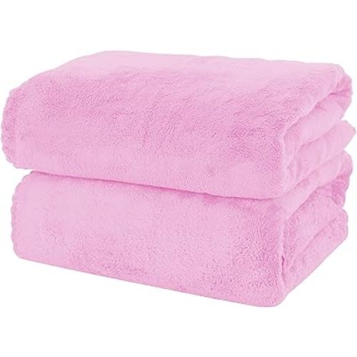 MOONQUEEN 2 Pack Premium Bath Towel Set - Quick Drying - Microfiber Coral Velvet Highly Absorbent Towels - Multipurpose Use as Bath Fitness, Bathroom, Shower, Sports, Yoga Towel (Frozen Berry)