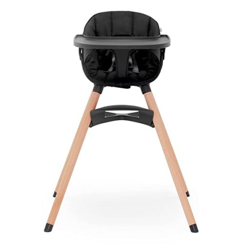 Lalo The Chair Convertible 3-in-1 High Chair - Wooden High Chair for Babies & Toddlers, Baby High Chair with Dishwasher Safe Tray, Adjustable Footrest & Machine Washable High Chair Cushion, Licorice