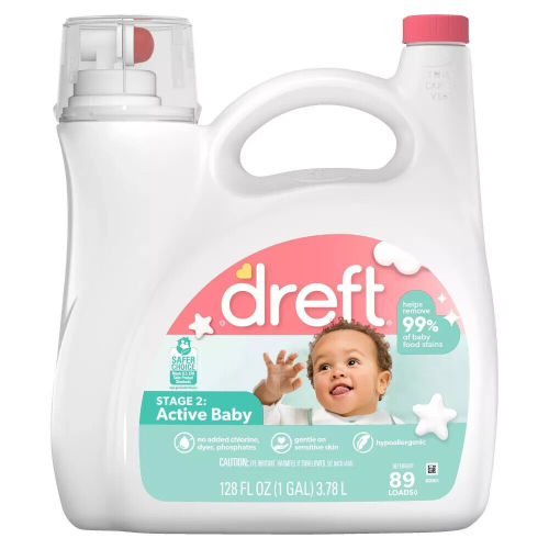 Dreft Stage 2 Active Baby Liquid Laundry Detergent 89 Loads 128 Fl Oz