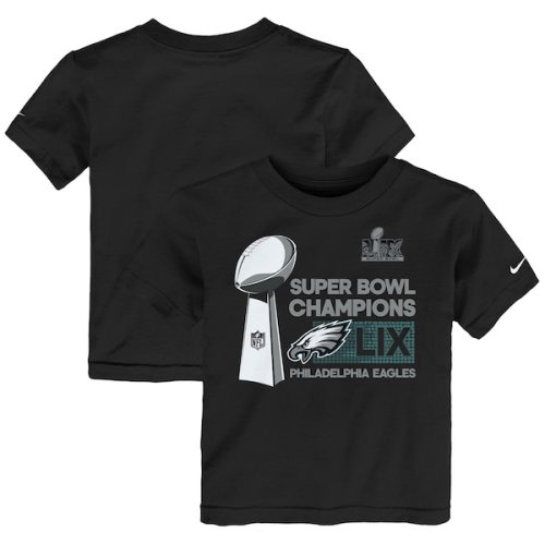 Toddler Philadelphia Eagles Black Super Bowl LIX Champions Locker Room Trophy Collection T-Shirt