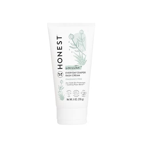 The Honest Company Hypoallergenic Diaper Rash Cream | Moisturizing + Calming Zinc Oxide Ointment | NEA Recognized, Cruelty Free | Value Size, 6 oz