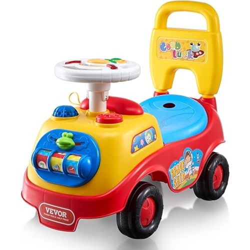 VEVOR Ride On Push Car for Toddlers, Ages 19+ Months, Ride Racer, Sit to Stand Toddler Ride On Toy, Kids Ride On Car with Music Steering Wheel, Horn & Under Seat Storage, Ride On Toy for Boys Girls - Multi-color
