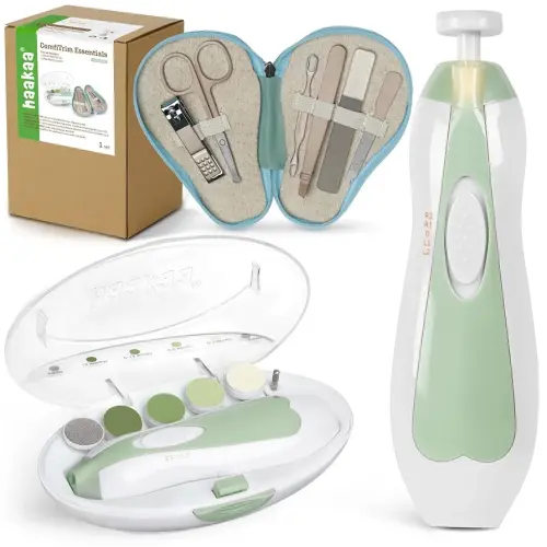 haakaa Baby Nail File Electric Baby Nail Care Set with Manicure Kit, Baby Nail Clippers for Newborn/Infants/Adults Toes and Fingernails, Green : Amazon.com.au: Baby