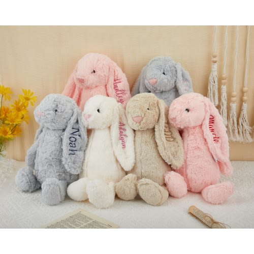 Personalized Embroidered Bunny Rabbit, Personalised Bunny Rabbit Toy,Custom Monogrammed Bunny Rabbit,Bunny Soft Plush Toy,Personalized Bunny
