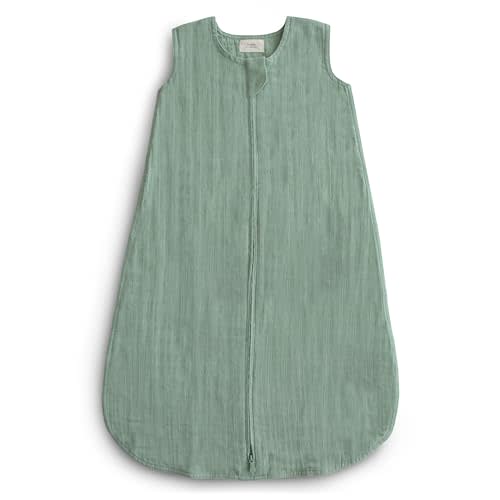 mushie Baby Wearable Blanket | 100% Organic Cotton Muslin | Sleeping Bag For Infants (Roman Green)