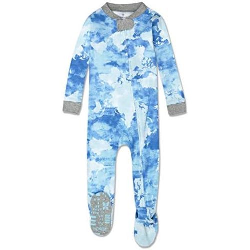 Non-slip Footed Pajamas One-piece Sleeper Zip-front Pjs 100% Organic Cotton for Baby Boys