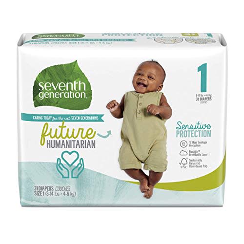 Seventh Generation Baby Diapers, Sensitive Protection, Size 1, 31 Count