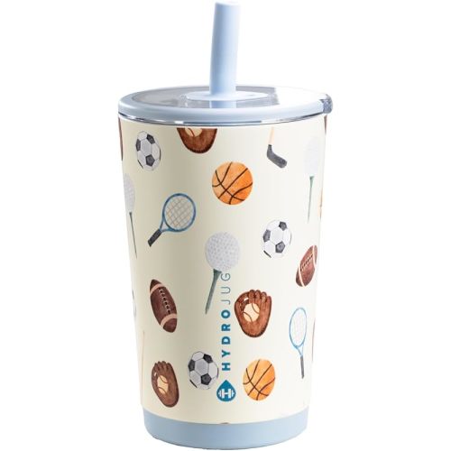 HydroJug Everyday Tumbler 14 oz – Ceramic-Lined Insulated Tumbler with Straw and Soft-Touch Lid, Cup Holder Friendly, Double-Wall Vacuum Insulation, Reusable Travel Cup – Sports