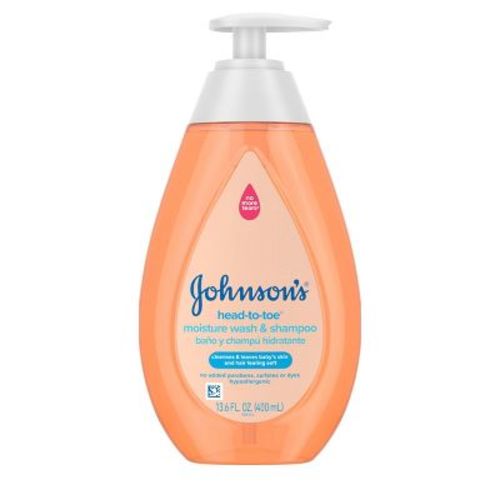 Johnson & Johnson Head-To-Toe Gentle Baby Moisture Wash & Shampoo - 13.6 fl oz: For Normal, Combination, Sensitive, Dry Skin, Hibiscus Scent