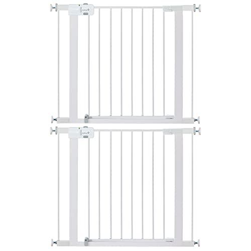 Safety 1st Easy Install Walk Thru Baby Gate for Doorways, Gate With Door, Dog Gates, Fits 29"-38", Easy Install 28" Tall, 2 Pack White