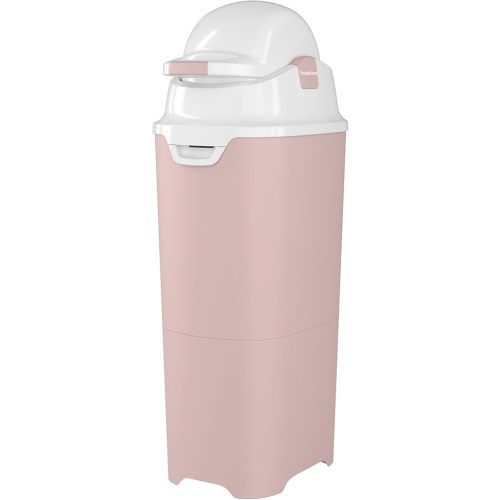 Foundations Tall Diaper Pail with Airtight Lid - Durable & Odorless Diaper Disposal, Large Capacity, Holds up to 60 Newborn Diapers, Refill with Any Bags - Pink