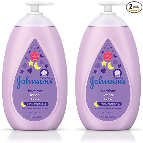 Johnson's Calming Bedtime Baby Lotion, Hypoallergenic and Paraben Free, Twin-Pack, 2 x 27.1 fl. oz