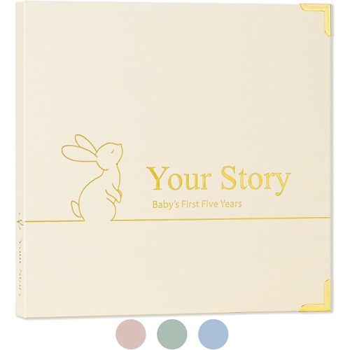 Baby Book Keepsake Boy or Girl Timeless Baby Memory Book First 5 Years for Baby Shower Gender Neutral Baby Scrapbook New Mom Gift Baby Journal from Birth to Age 5 Milestone Book Beige
