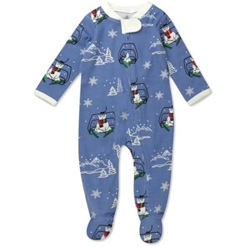 HonestBaby Unisex Baby Holiday Sleep & Play Footed One-Piece Pajama Sleeper 100% Organic Cotton