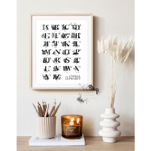 The Animal Alphabet Poster by Ashley Benedict  ABC Animals Poster Print for Nursery or Kids Room — Ashley Benedict
