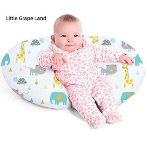 Little Grape Land Ergonomic Nursing Pillow, Breastfeeding Support Pillow,Baby lounger pillow for Bottle Feeding,Multifunctional Support Cushion for Travel,Animals World