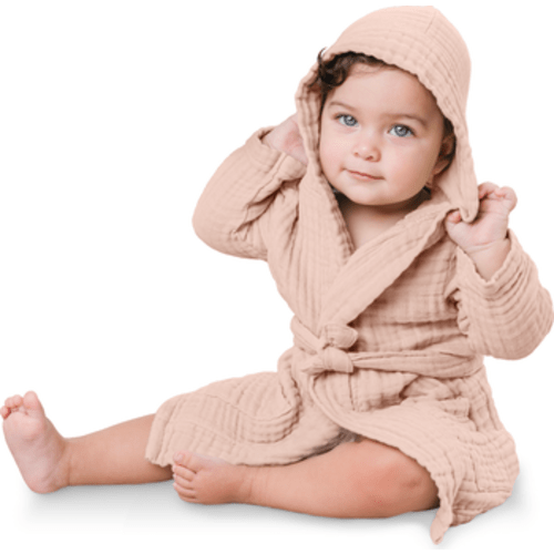 Muslin Bath Robe for Baby and Toddler, 6-12M