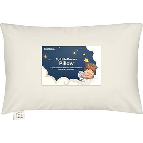 Toddler Pillow with Pillowcase - 13x18 My Little Dreamy Pillow, Organic Cotton Toddler Pillows for Sleeping, Kids Pillow, Travel Pillows, Mini Pillow, Nursery Pillow, Toddler Bed Pillow (Clay)