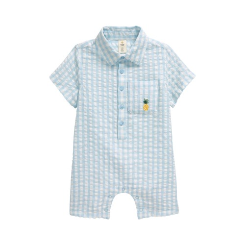 Embroidered Pocket Romper