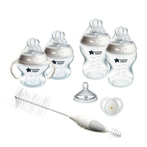 Tommee Tippee Closer to Nature Newborn Baby Bottle Starter Set | Breast-Like Nipple, Anti-Colic Valve - Clear, Unisex