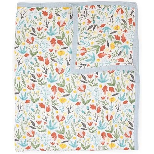 Little Unicorn Cotton Muslin Quilt X-Large Blanket | 100% Cotton | Super Soft | Toddlers and Adults | X-Large 60” x 72” | Machine Washable (Meadow)