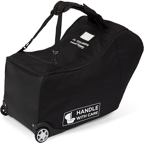 J.L. Childress Premier Infant Car Seat Travel Bag - Thick Padding, Backpack Straps, AirTag Holder - Fits UppaBaby, Nuna, Chicco and Most Infant Carriers with Bases – Car Seat Bag for Airplane Travel