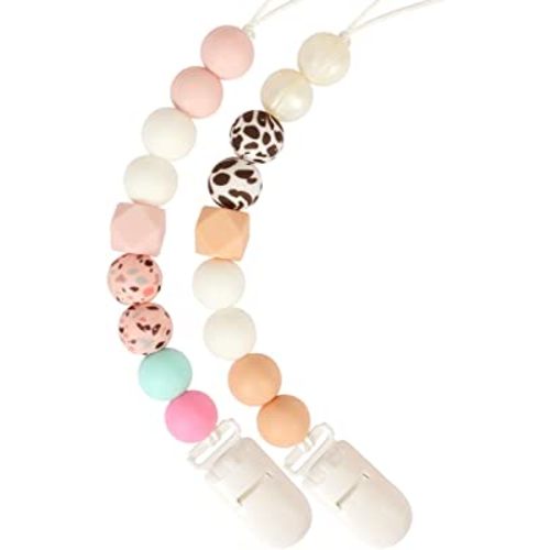 Pacifier Clip, LcyKohn Binky Holder Baby Clips 2 Pack