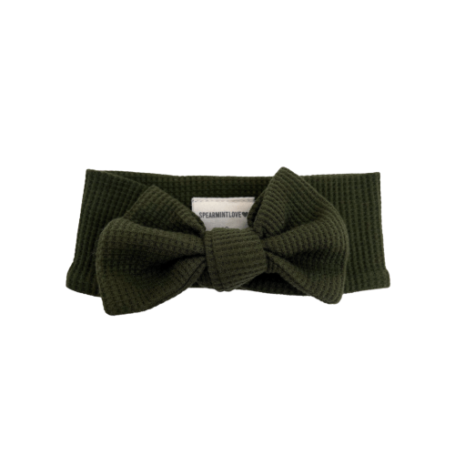 Organic Waffle Knot Bow, Forest