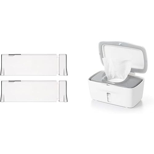 OXO Tot Drawer Dividers, 2-Pack & Tot Perfect Pull Wipes Dispenser - Gray, 1 Count (Pack of 1)
