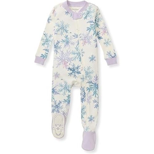Burt's Bees Baby Girls' Pajamas, Zip Front Non-slip Footed Pjs, 100% Organic Cotton and Toddler Sleepers