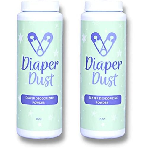Diaper Dust - Diaper Deodorizing Powder with Activated Charcoal - Diaper Odor Eliminator, No Diaper Pail Needed, Portable and Unscented - Dusting Powder Diaper Smell Eliminator, 2 Pack