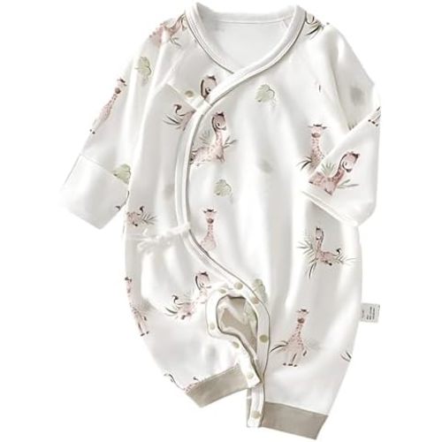 100% Organic Cotton Soft 0-6 Months Newborn Baby Romper Jumpsuits for Boys and Girls Unisex Long Sleeve
