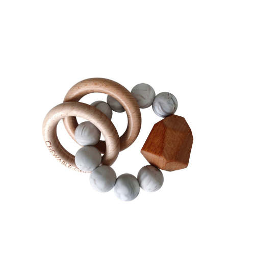 Silicone + Wood Teether Ring