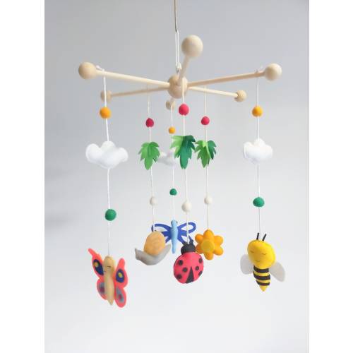 Mobile baby animals flower butterfly bee dragonfly snail ladybug pretty decoration for early learning