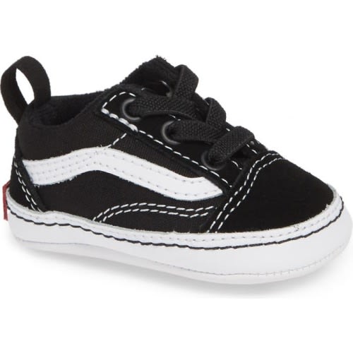 Baby Old Skool Crib Shoe, Size: 2 M, Black/ True