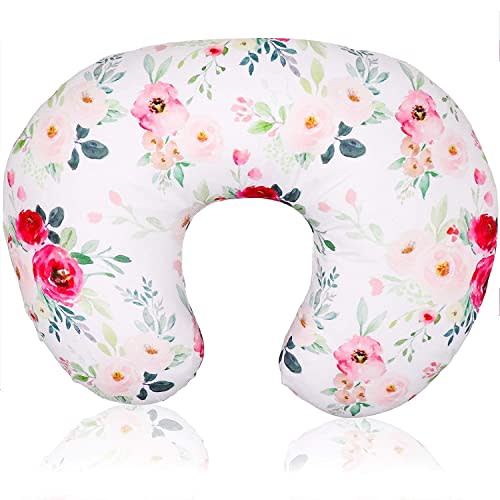 UDERUI Nursing Pillow and Positioner, Breastfeeding, Bottle Feeding, Baby Sitting Support with Removable Ultra Soft Minky Cover, Tummy Time for Boys Girls,Cotton (Floral), ZX