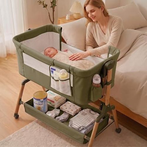 [Extra Large All-in-One Bedside Bassinet Crib Sleeper