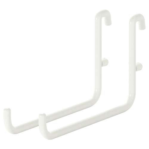 Hook, white, Depth: 3 ¾" Package quantity: 2 pack - IKEA
