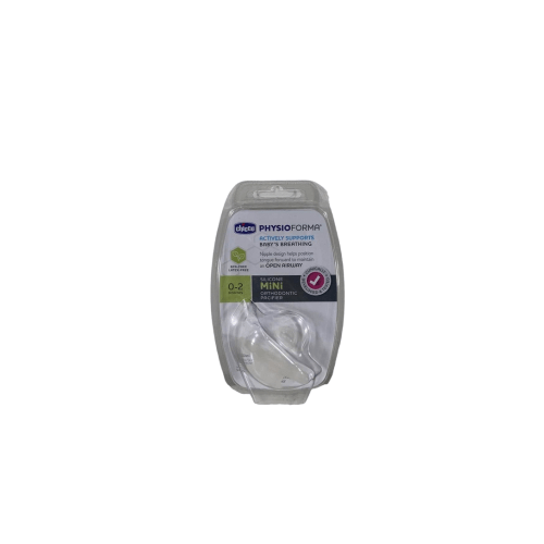 Chicco PhysioForma Soft Silicone Orthodontic Pacifier, 1 Pack, Clear, 0-2 months
