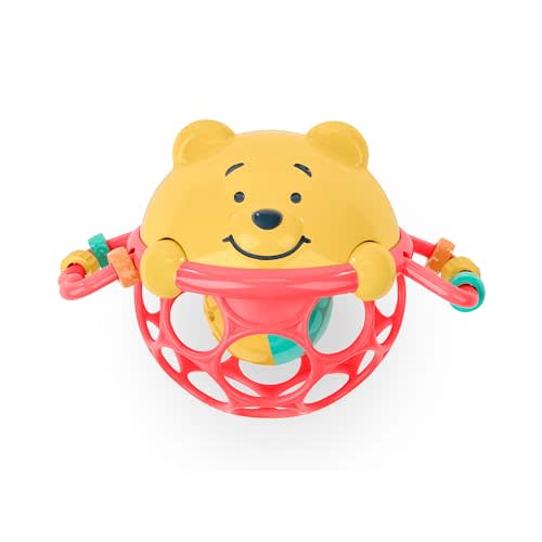Bright Starts Disney Baby Winnie The Pooh Jingle & Shake Rattle Toy by with Easy-Grasp Oball Technology, Unisex, Newborns & Up