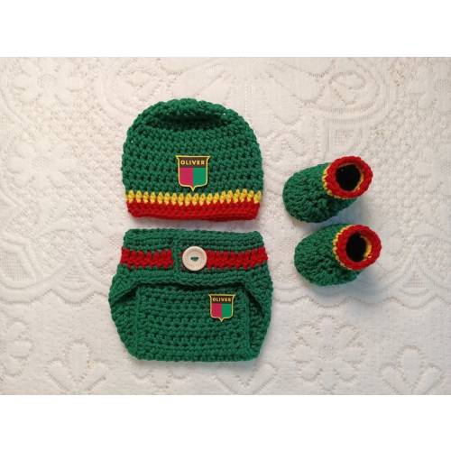 Crochet Baby Tractor Hat and Diaper Cover - Baby Photo Prop - Baby Shower Gift - Avail in 0 to 6 Months