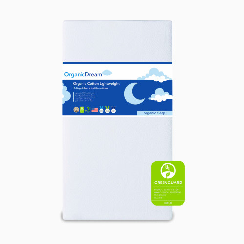 Organic Dream Organic Cotton Lightweight 2-Stage Crib Mattress - White